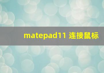 matepad11 连接鼠标